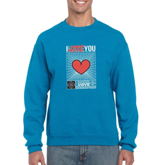 Abstract Poster I Love You Sweatshirt Men -Image by Shutterstock, Male XX-Large