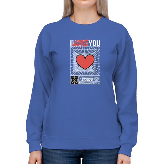 Abstract Poster I Love You Sweatshirt Women -Image by Shutterstock, Female XX-Large
