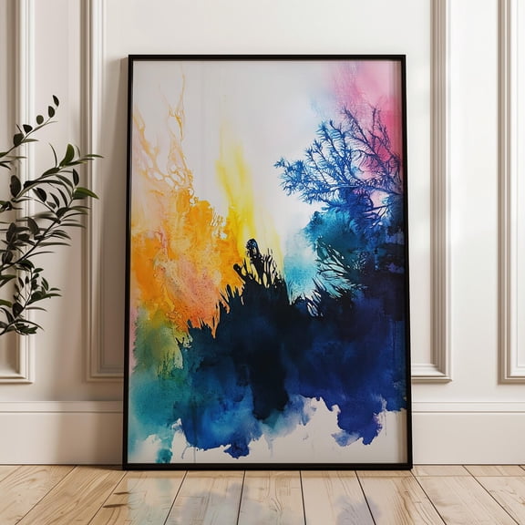Abstract Poster, Vibrant Colorful Wall Art Print For Modern Decor UNFRAMED Poster, Wall Art for Decor, Present, 8x12
