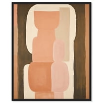 Abstract Pottery Brown Earthy Abstract Canvas Wall Art by Art Remedy, Black Floater Frame, 16"x20"