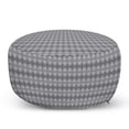 thumbnail image 1 of Abstract Pouf Cover with Zipper, Continuous Stripes Circular Motifs Polka Dots Illustration, Soft Decorative Fabric Unstuffed Case, 30" W X 17.3" L, Grey Purpleblue, by Ambesonne, 1 of 5