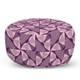 thumbnail image 1 of Abstract Pouf Cover with Zipper, Modern Geometric Illustration of Triangular Complex Shapes Design, Soft Decorative Fabric Unstuffed Case, 30" W X 17.3" L, Purple Mauve Pale Pink, by Ambesonne, 1 of 5