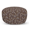 thumbnail image 1 of Abstract Pouf Cover with Zipper, Print of Diamonds Geometric Shapes Rhythmic Pattern, Soft Decorative Fabric Unstuffed Case, 30" W X 17.3" L, Dark Taupe Tan and Cocoa, by Ambesonne, 1 of 3