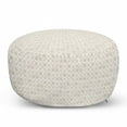 thumbnail image 1 of Abstract Pouf Cover with Zipper, Repeating Circles or Round Blots in Monochrome Soft Tones, Soft Decorative Fabric Unstuffed Case, 30" W X 17.3" L, Eggshell Pale Tan, by Ambesonne, 1 of 3