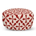 thumbnail image 1 of Abstract Pouf Cover with Zipper, Repetitive Intertwined Frames Funky Style Modern Retro Pattern Art Print, Soft Decorative Fabric Unstuffed Case, 30" W X 17.3" L, Vermilion and Ivory, by Ambesonne, 1 of 3