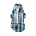 thumbnail image 1 of Abstract Print Flannel Shirt Jacket, Lightweight Open Front Cardigan with Non-Positional Pattern & Versatile Layering Potential,Green L, 1 of 5