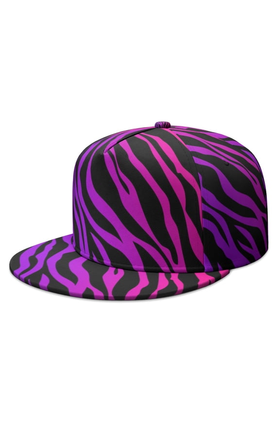 Abstract Print Flat Brim Baseball Cap - Durable Adjustable Snapback Hat for Musicians & Skaters
