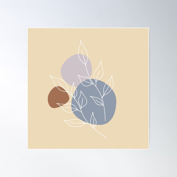 Abstract Print | Leafs Poster Wall Art, Modern Wall Decor For Living Room Bedroom, 24x24 UNFRAMED