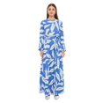 thumbnail image 1 of Abstract Print Maxi Dress with Long Sleeves, 1 of 5