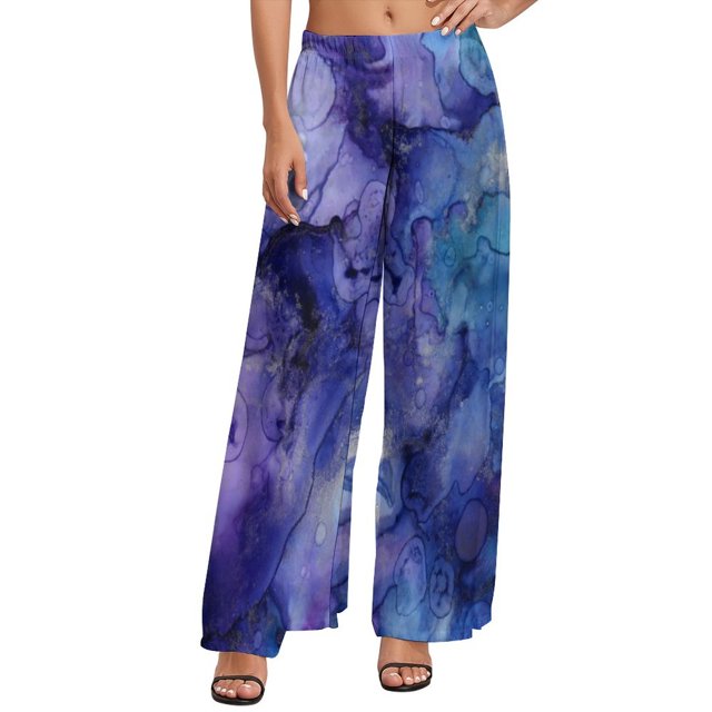 Abstract Print Pants Modern Colorful Paint Streetwear Straight Wide