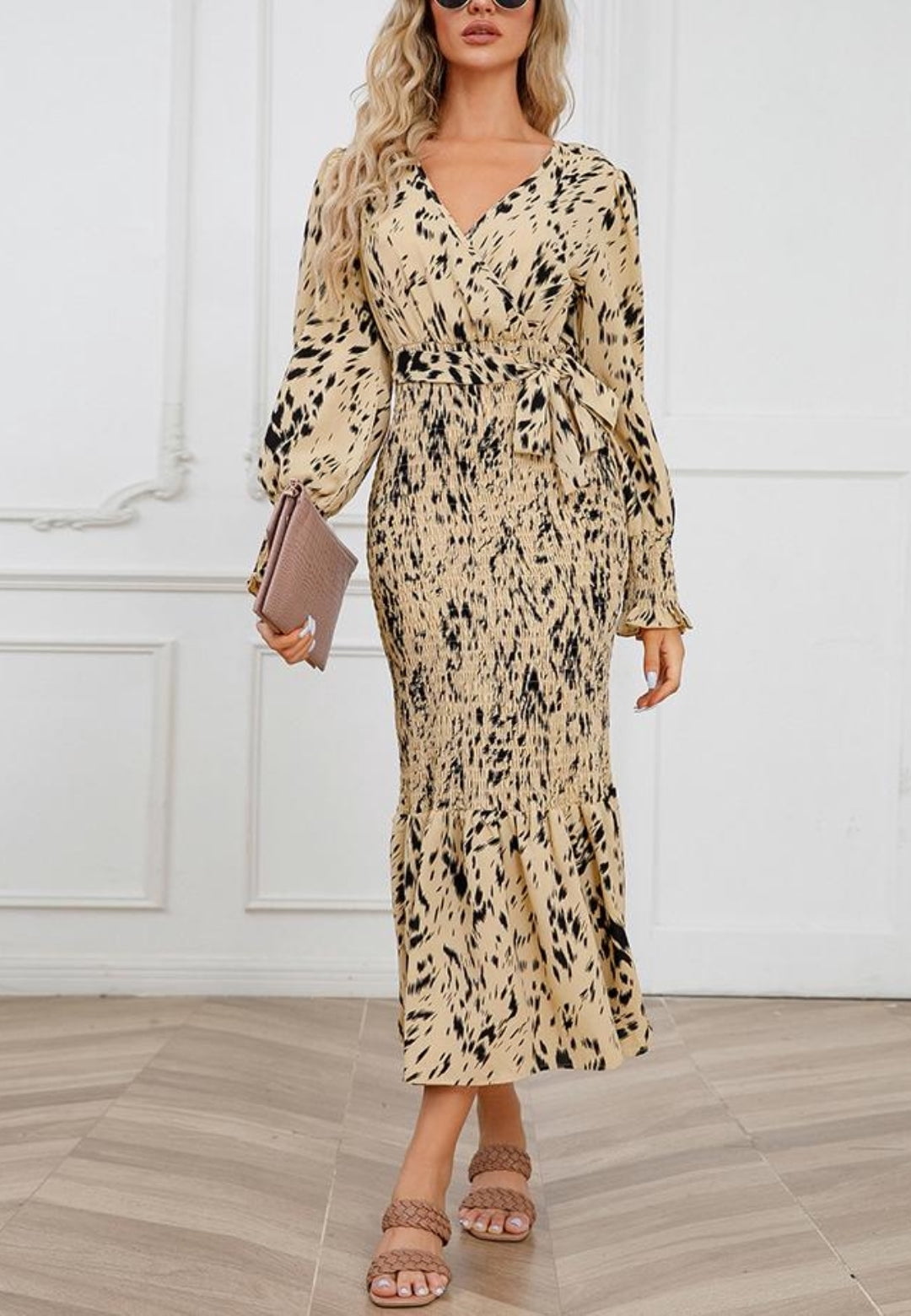 lavender long sleeve bodycon dress Polynesia Plumeria Curves instock: 2XL_30-32 Waist size:28 birthday celebrations Elliatt Anika Asymmetrical Maxi