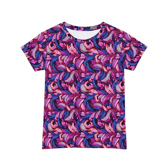 Abstract Print Women Poly Span T-Shirt 022