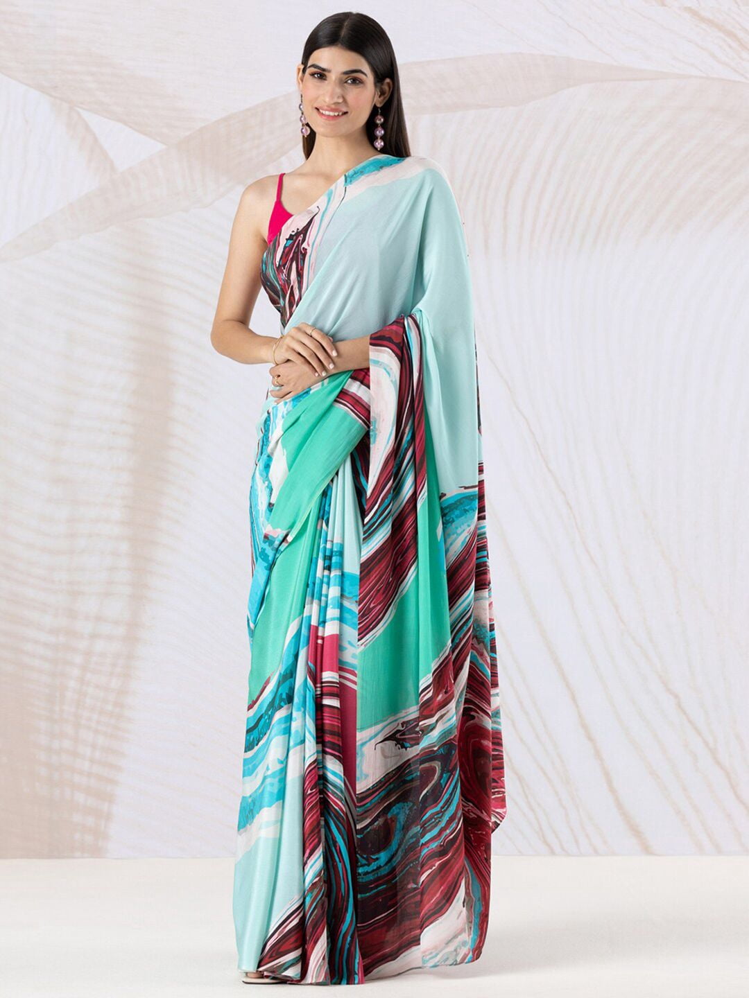 Abstract Printed Saree - 23602700 - Walmart.com