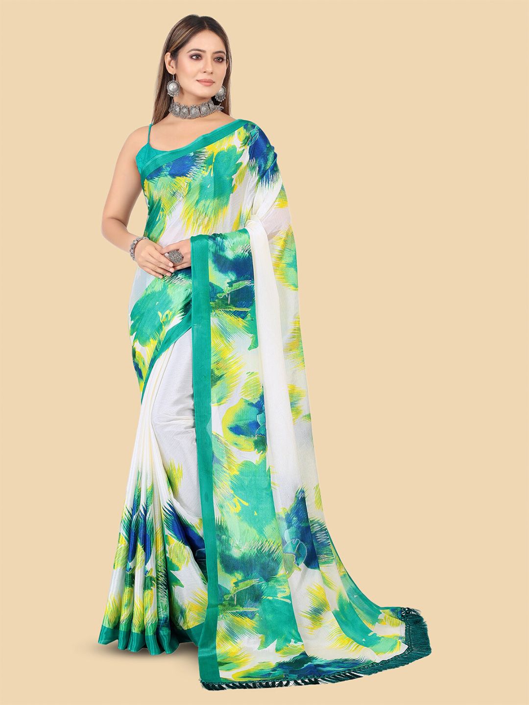 Abstract Printed Saree - 25399430 - Walmart.com