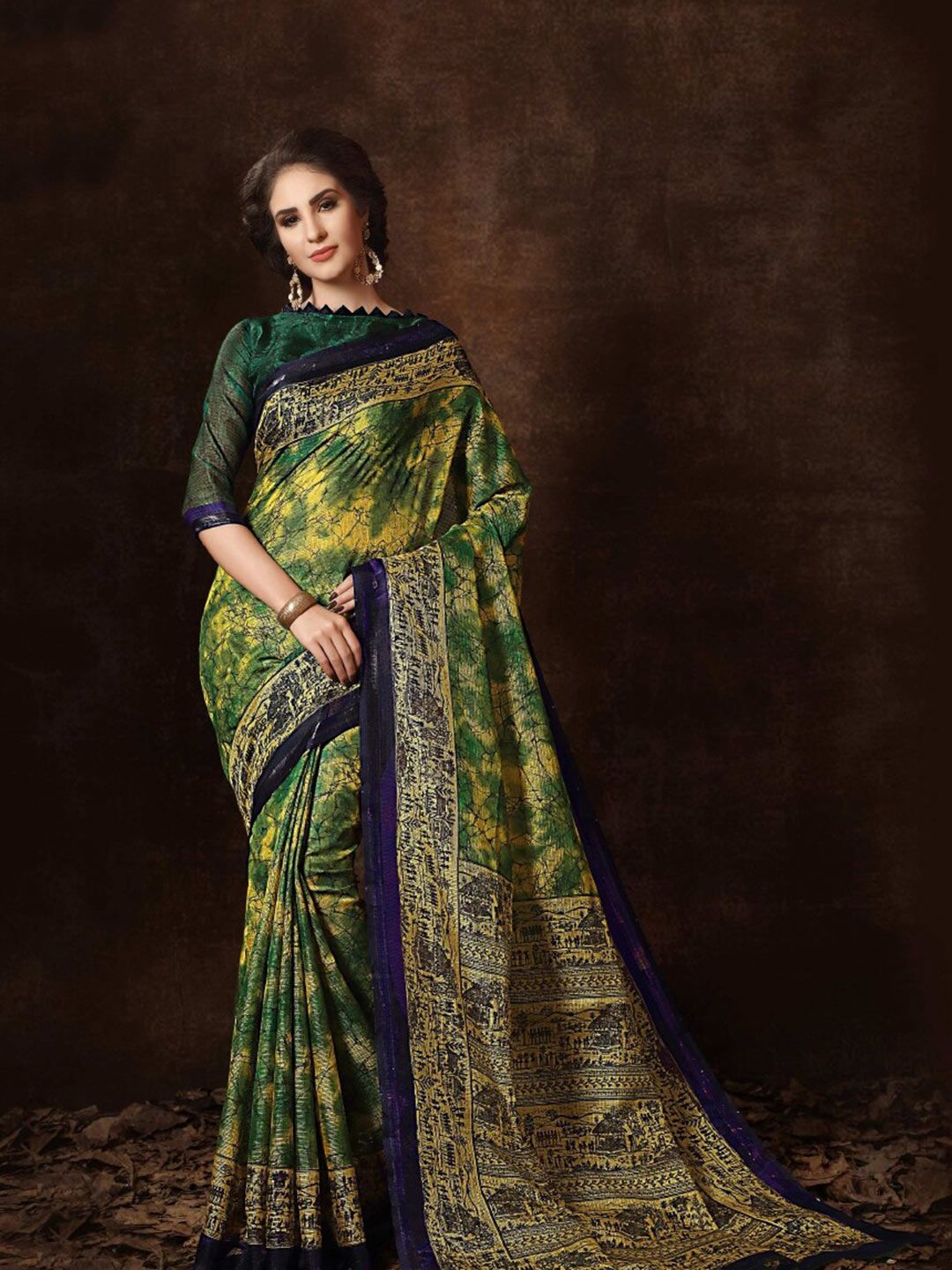 Abstract Printed Saree - 26424830 - Walmart.com
