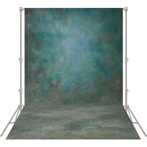 Abstract Professional Photography Backdrop for Portrait Photo Props Booth Background Photoshoot Studio with Polyester Fabric Roller Pocket on Top (8x10ft,Green,No Stand)