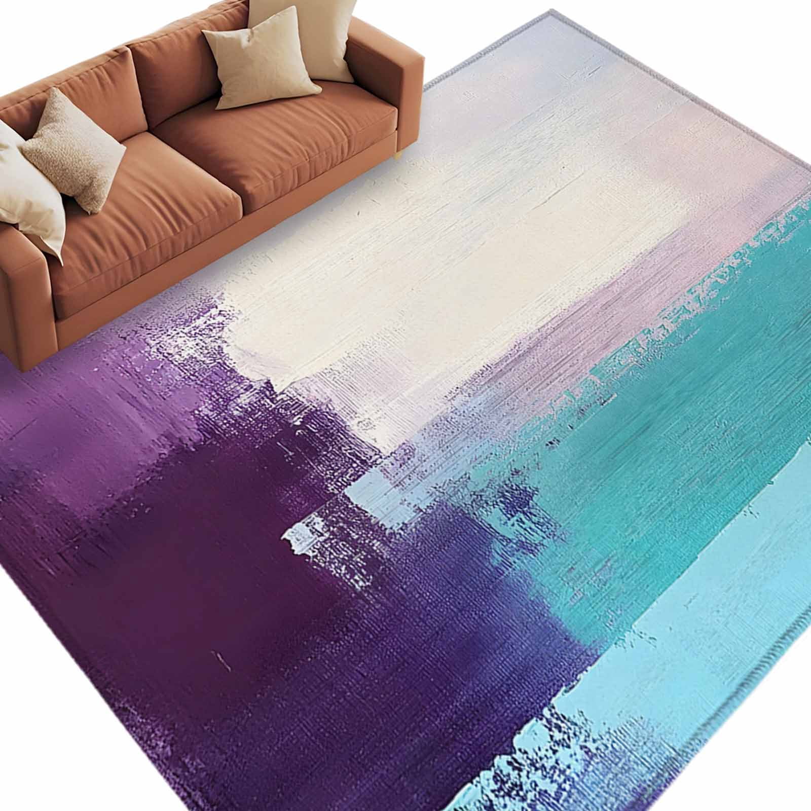 Best HD Pictures about  Purple And Teal Rug  with No AI Images