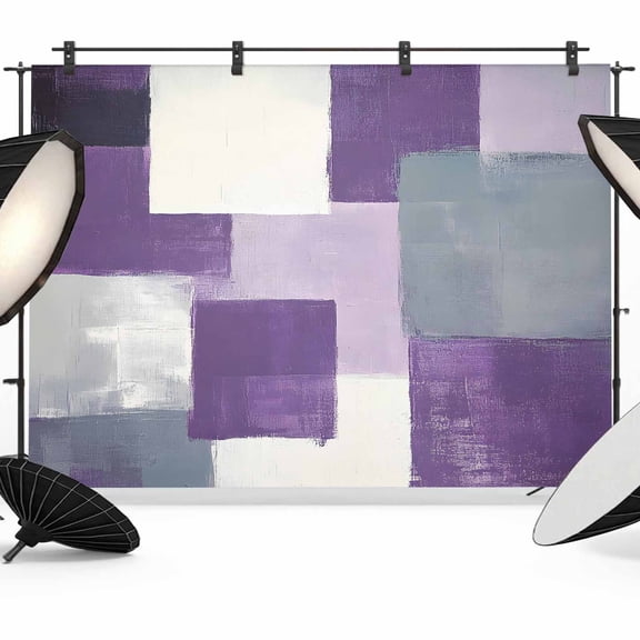 Abstract Purple Backdrop for Photography, White Gray Gradient Graffiti Color Block Photo Backdrop Portrait Background Party Banner Photo Backgrounds for Studio Booth Props, 7x5ft