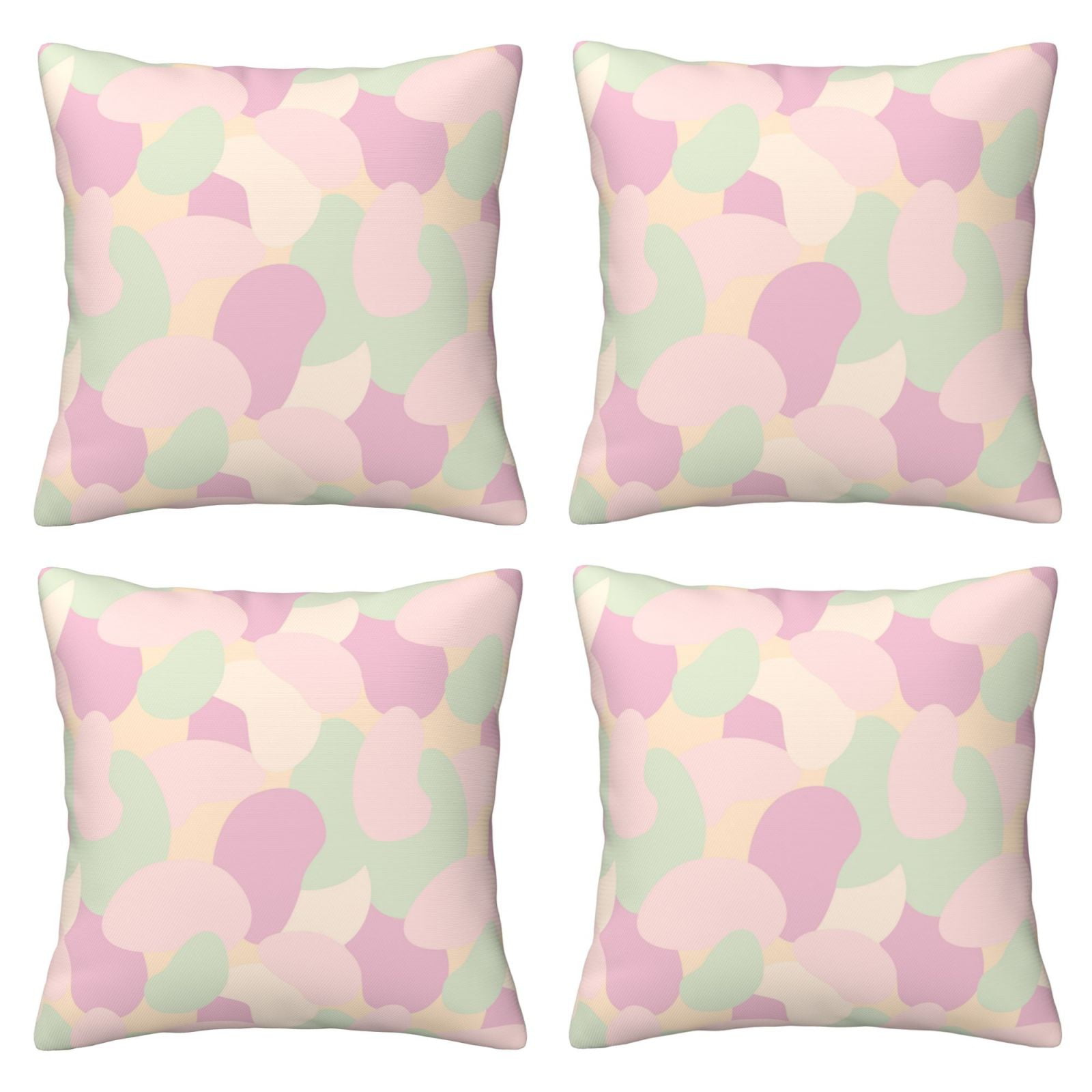 Abstract Purple Green Camouflage Decorative Throw Pillow Covers 4 Packs