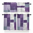 thumbnail image 1 of Abstract Purple Kitchen Curtains and Valances Set, Gray Gradient Graffiti Color Block Modern Art Rod Pocket Window Valance Window Curtain Panels for Living Room Bedroom Laundry, 27.5x36in, 3 Pieces, 1 of 7