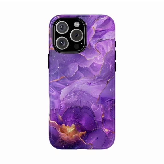 Abstract Purple Marble Stone Texture Pop iPhone 11 12 13 14 15 16 17 Pro Max Case