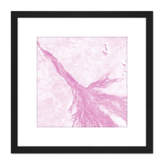 Abstract Purple Paint Drips 8X8 Inch Square Wooden Framed Wall Art Print Picture with Mount