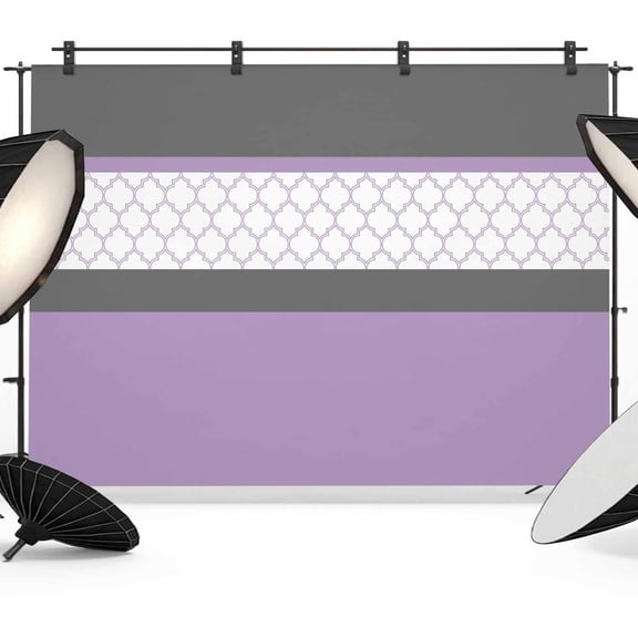 Abstract Purple Photography Backdrop 7x5FT, Grey Stripes Moroccan Geometric Modern Retro Photo Backdrops, Background for Photography Studio Photo Studio Background, Back Drop for Photoshoot