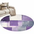 thumbnail image 1 of Abstract Purple Round Area&nbsp;Rug 4ft Gray Graffiti Mottled Color Block Modern Art Non-Slip&nbsp;Washable Circle Rugs Soft Felt Indoor Floor Mat for Bedroom Kitchen Living Room Bathroom, 1 of 9