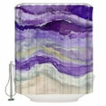 thumbnail image 1 of Abstract Purple Shower Curtain, 72" x 72", Gradient Beach Ocean Wave Oil Painting Waterproof Bathroom Curtain Washable Shower Curtain Set with 12 Hooks, 1 of 6