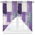 thumbnail image 1 of Abstract Purple Swag Curtain Valance for Windows, Gray Graffiti Mottled Color Block Modern Art Window Treatments Short Swag Topper for Kitchen Windows Bathroom Bedroom, 36"x45", 1 of 8
