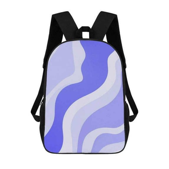 Abstract Purple Wavy Design Large Capacity Backpacks For Teenagers Travel Bags Casual 17In Backpack