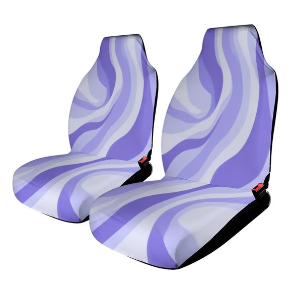 Abstract Purple Wavy Pattern Design Car Seat Covers Front Seats Universal Fit for Cars SUV Truck Auto Interior Accessories