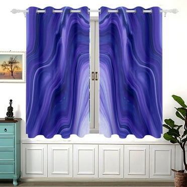 Abstract Purple in Marble Blackout Curtains Window Grommet Insulated Curtain Bedroom Living Room 54"x55" 2 Panels