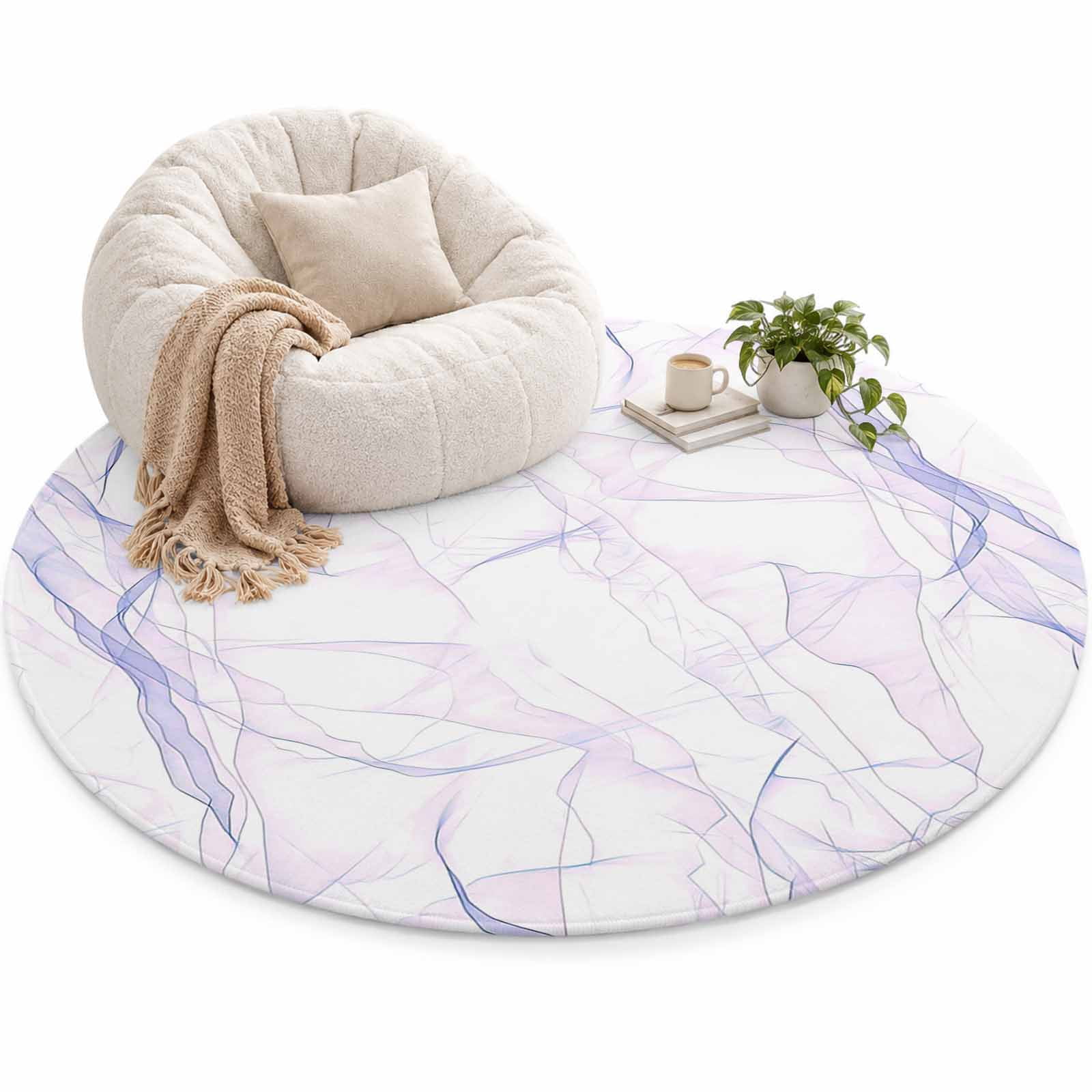 Abstract Purpler Area Rug 5', Gradient Marble Texture Soft Mat Non-Slip ...