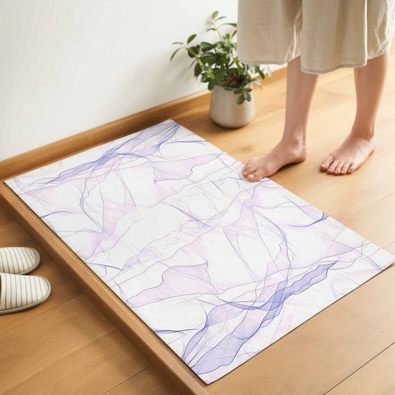 Abstract Purpler Door Mat 16x24 Inch Gradient Marble Texture Entryway Rug with Non-Slip Rubber, Inside Floor Mats Front Door Rug for Living Room Bathroom Bedroom Home Office