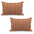 thumbnail image 1 of Abstract Quilted Pillowcover Set of 2, Bohemian Pattern of Strokes in Earth Tones, Standard Queen Size Pillow Cover for Bedroom, 30" x 20", Burnt Orange Multicolor, by Ambesonne, 1 of 1