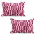 thumbnail image 1 of Abstract Quilted Pillowcover Set of 2, Candy Surface Style Wavy Lines in Vibrant Pink Tones Yummy Design, Standard Queen Size Pillow Cover for Bedroom, 36" x 20", Magenta White, by Ambesonne, 1 of 1