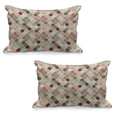 thumbnail image 1 of Abstract Quilted Pillowcover Set of 2, Middle Eastern Style Traditional Geometric Shapes with Inner Dots Artisan Motif, Standard Queen Size Pillow Cover Bedroom, 30" x 20", Multicolor, by Ambesonne, 1 of 1