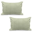 thumbnail image 1 of Abstract Quilted Pillowcover Set of 2, Overlapping Circles in Green and Grey Shades Abstract Symmetric Tile, Standard Queen Size Pillow Cover Bedroom, 36" x 20", Green Pale Grey White, by Ambesonne, 1 of 1