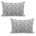 thumbnail image 1 of Abstract Quilted Pillowcover Set of 2, Random Curly Stripes Sketch Style Ornamental Illustration Grunge Design, Standard Queen Size Pillow Cover Bedroom, 36" x 20", Dark Taupe Pale Blue, by Ambesonne, 1 of 1