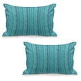 thumbnail image 1 of Abstract Quilted Pillowcover Set of 2, Wavy Stripe Pattern with Grunge Design Swirls Pattern Antique Composition, Standard Queen Size Pillow Cover Bedroom, 30" x 20", Aqua Blue Turquoise, by Ambesonne, 1 of 1
