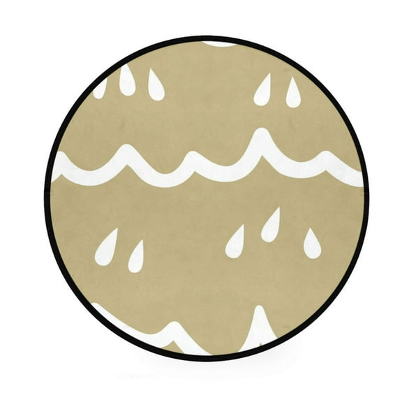 Abstract Rain Scene Memory Foam Bath Mat 36" Absorbent Rug with Non Slip Base and 4 Bonus Pads