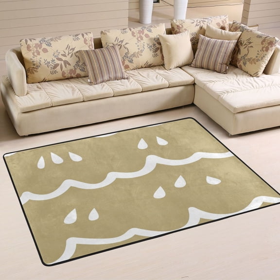 Abstract Rain Scene Soft Polyester Area Rug 36''x24'', Non Slip, Memory Foam, Water Absorbent