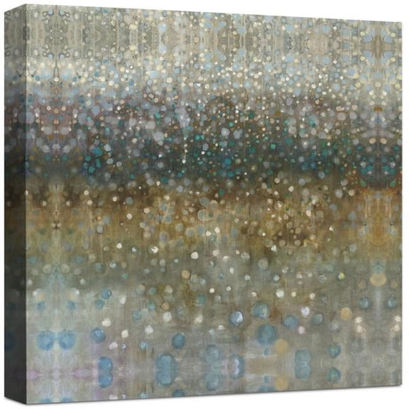 Abstract Rain, Wrapped Giclee Canvas Art - Grey & Gold