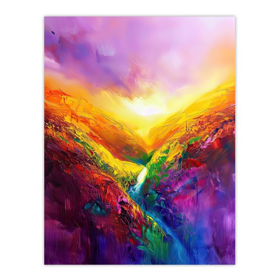 Abstract Rainbow Cleveland Way Yorkshire Moors Living Room Large Wall Art Poster Print Thick Paper 18X24 Inch