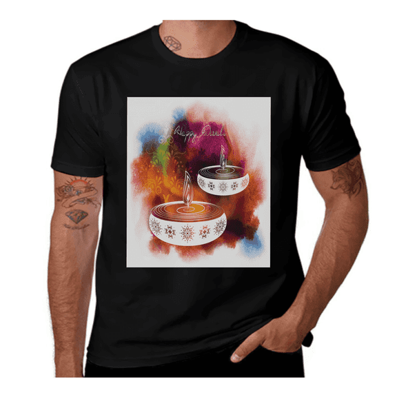 Abstract Rainbow Design-Diwali-Multicolor Casual Streetwea Everyday Tshirt Comfortable Wear tee shirt