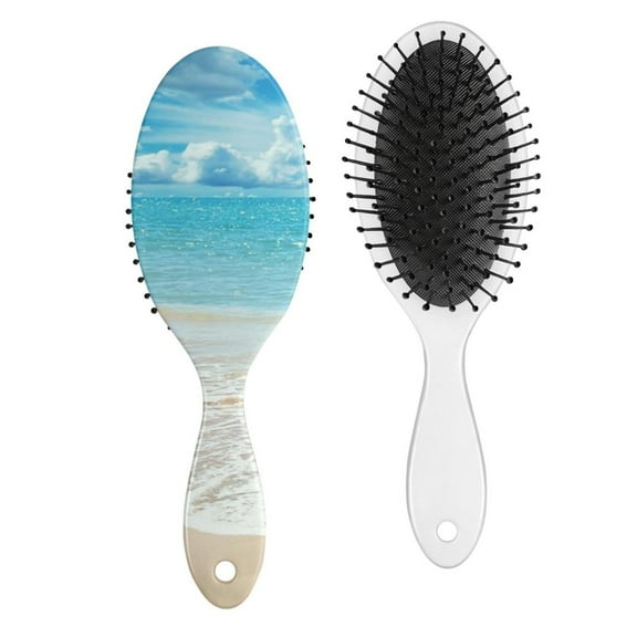 Abstract Rainbow Gradient Hair Brush - Round-Tip Bristles for Gentle Detangling, Anti-Frizz Paddle Brush for Women & Men, Ergonomic Handle for All Hair Types