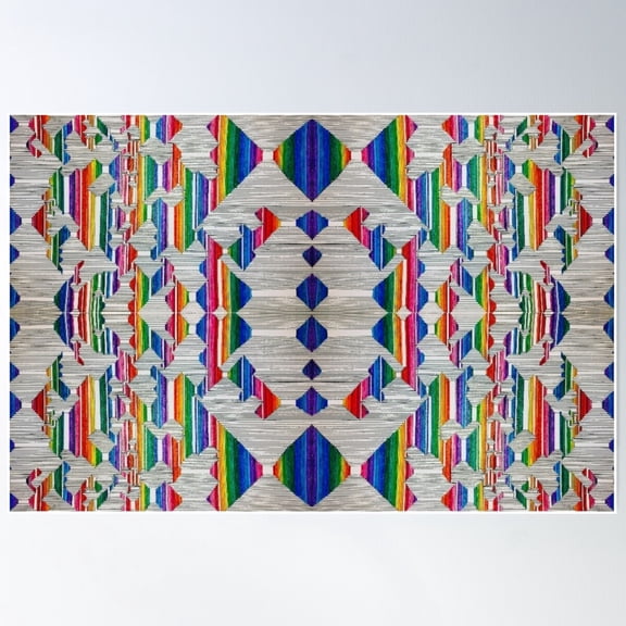 Abstract Rainbow Lines. Poster Wall Art, Modern Wall Decor For Living Room Bedroom, 8x12 UNFRAMED