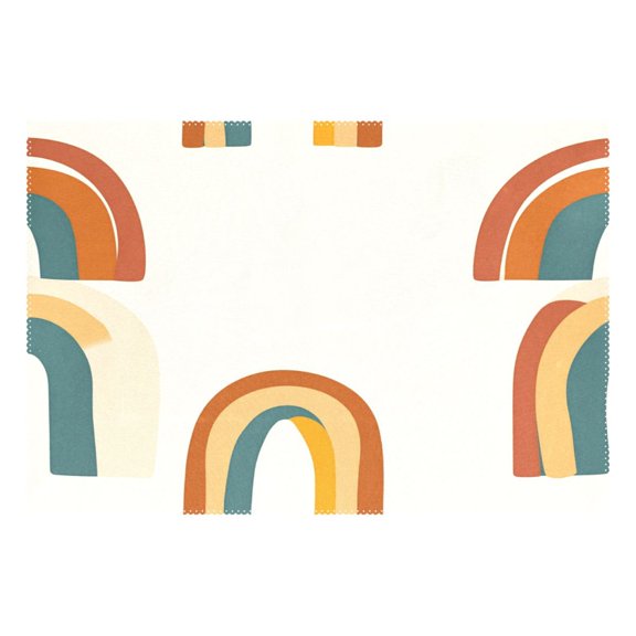 Abstract Rainbow Pattern 12x18in Heat-Resistant Non-Slip Place Mat, Durable and Wrinkle-Resistant