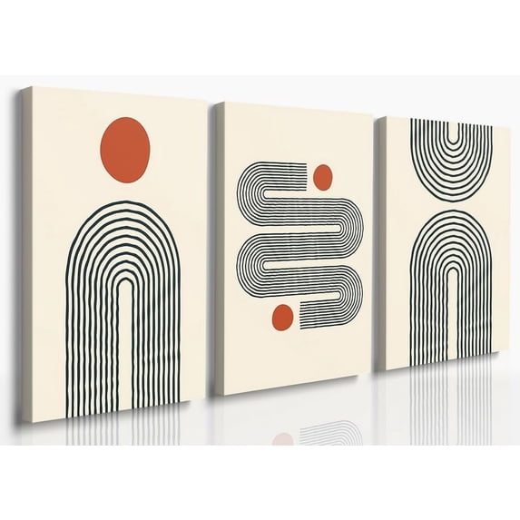 Abstract Rainbow Sun Illustrations Wall Decor Trendy Mid Century Art Modern Wall Decor for Bedroom Boho Home Decor Geometric Wall Art Deocr Scandinavian Minimalist Art Office Wall Decor 12"x16"